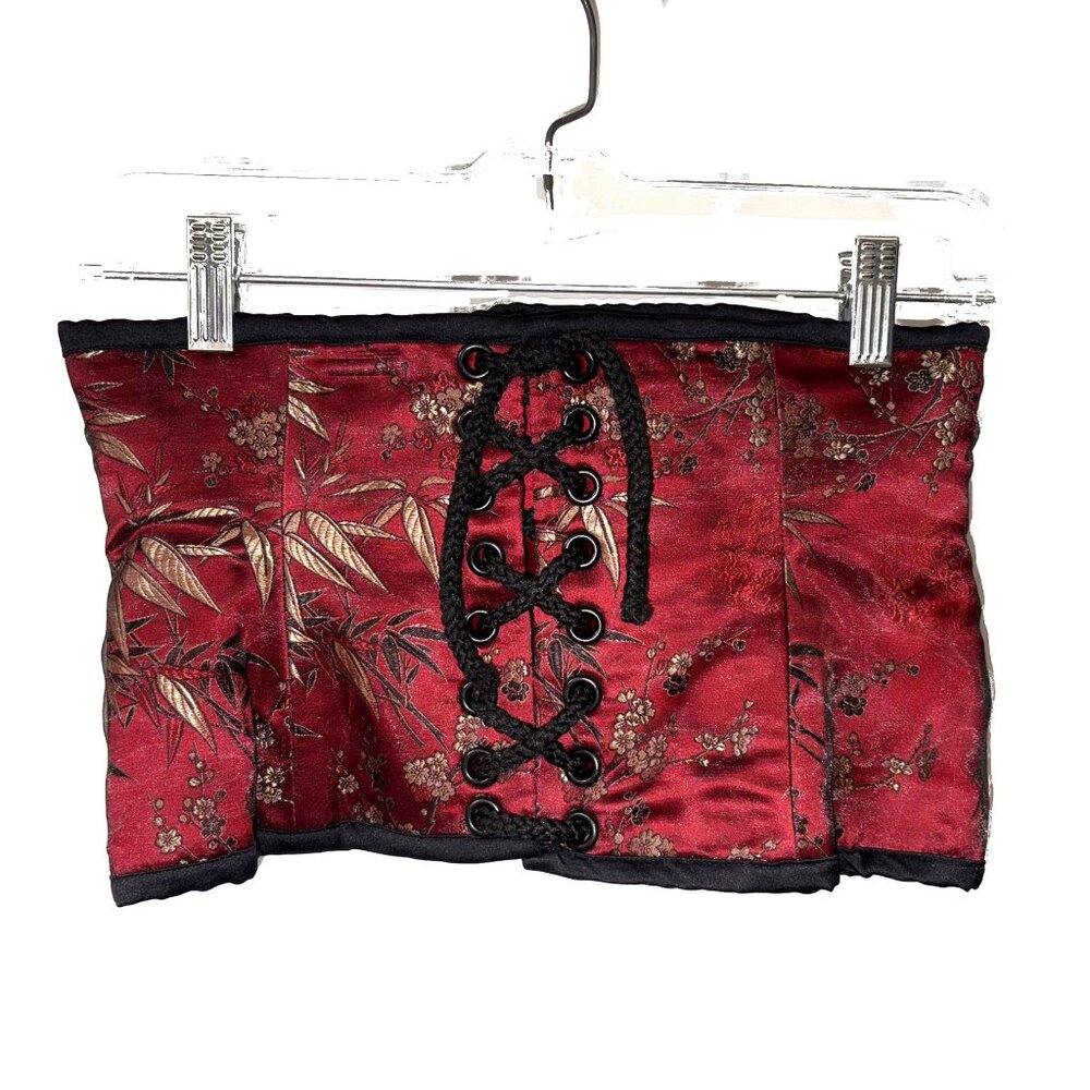 Beautiful Red Oriental Print Reversible Waistcincher